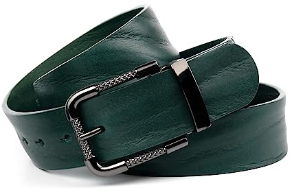 Anthoni Crown Unisex Damengürtel Gürtel, Dunkelgrün, 100