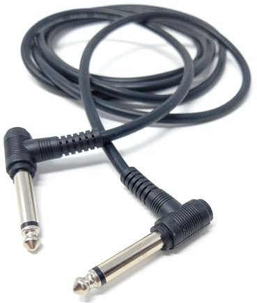 2m 6.35mm to 6.35mm Right Angle 90 Degree Jack Audio Mono Guitar Speaker Music Instrument Cable Lead 6.5ft