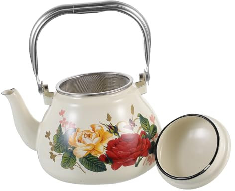 MAGICLULU Emaille-teekessel Für Herd Verdickt Wasser Zum Kochen Für Grünen Tee Weißen Tee Schwarzen Eistee Mit Verbrühschutzgriff Praktisch Und Langlebig Für Langzeitgebrauch