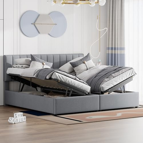 WIZBED Boxspringbett 180x200 mit Bettkasten, Doppelbett Polsterbett mit Lattenrost, Bett, Bettgestell mit Stauraum, Schlafzimmer Komplett, Stauraumbett, Ohne Matratze