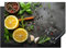 KitchenYeah© Herdabdeckplatte 75x52 cm Einteilig Ceranfeld Abdeckplatte Küche Deko Ceranfeldabdeckung Herdabdeckung Induktionsmatte Zitrone - Beton - Pfeffer - Kräuter - Obst