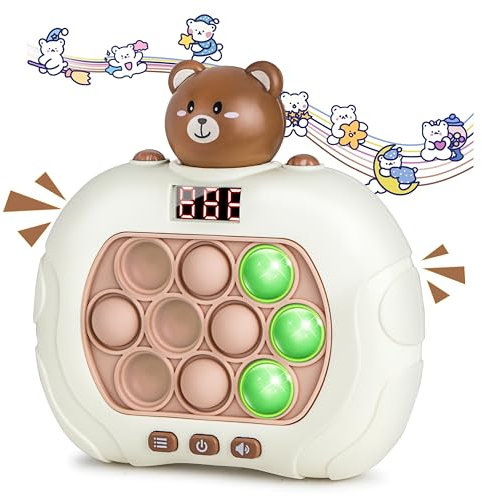 Coolden Pop Fidget Spiel Fidget Toys Quick Push Bubble Game für Kinder Erwachsene Pop Elektronisches Spielzeug mit LED Bildschirm Stress Sensory Spielmaschine Geschenk für Jungen Mädchen Bären