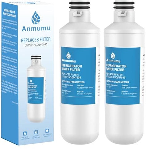 LT1000P Water Filter Replacement for LG LT1000P,LT1000PC,ADQ74793501,MDJ64844601 Refrigerator Water Filter 2 Pack