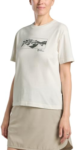 Jack Wolfskin Damen Cordillera T W T-Shirt, Mountain Cotton White, S