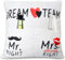 Bada Bing Kissenbezug mit 3 Taschen Dreamteam - originelle Kissen Hülle mit Spruch zum selbst Befüllen als Geschenk - personalisiertes Hochzeitsgeschenk Hochzeit Geldgeschenk - Deko Kissenhülle