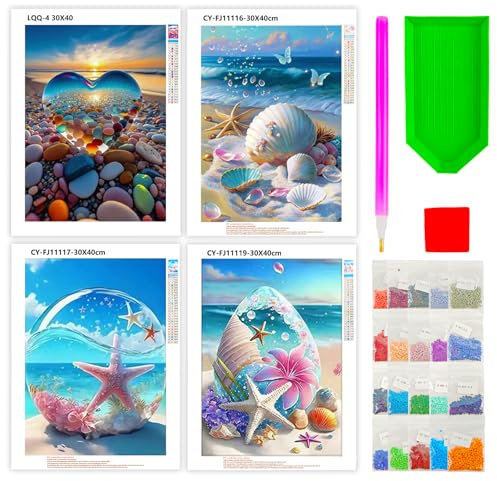 LUCKNIGHT 5D Ocean Diamond Painting, Dibujos con Diamantes, Diamond Art, Pintura de Diamante, Cuadro de Diamantes para Adultos, Ideal para Decorar Las Paredes de Tu Hogar, con Un Tamaño de 30 x 40 cm