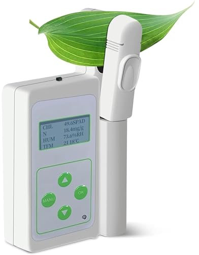 COYEUX Tragbares Messgerät für den Chlorophyllgehalt, Testobjekte Chlorophyll (SPAD), Stickstoffgehalt, Blatttemperatur, Blattfeuchtigkeit, 0,0–99,9 SPAD Hohe Präzision, 0,8 s schnelle Messung