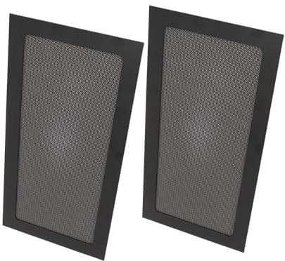 Computer Cooler Fan Dust Filter, 2Pack PVC Mesh Filter Cover Magnetic Adhesion PC Cooler Filter Fine Mesh for PC Chassis Power Supply, Fan Vents (Black)