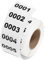 QUARKZMAN 1 Rolle Zahlen Aufkleber, 0001-1000 Number Stickers Nummern Aufkleber Selbstklebende Zahlen Klein 7 * 10mm Weiß