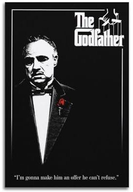 LUEXUHEY Filmposter Der Pate auf Leinwand, Kunstdrucke für Wohnzimmer, Schlafzimmer, moderne Heimdekoration, Geschenk, 40 x 60 cm, ungerahmter Stil