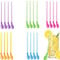 20Pcs Slush Straws Reusable Straws, 2 in 1 Colored Straw Spoon Reusable Detachable Straws Drinking Plas-tic for Milkshake, Smoothie, Cocktails, Coffee and Drinks