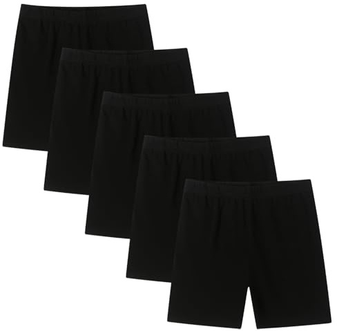 Moitiy Pantalon de cyclisme pour enfant et fille - Pantalon de sport en coton - Short d'été - 5-14 ans, Noir , 12-14 ans