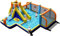Inflatable Water Slide, 8 in 1 Bounce House Water Park with Soccer Goals Splash Pool Climbing Wall Water Guns Target Game, Outdoor Inflatable Obstacle Course for Kids Backyard