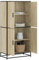 SXJEQOC Highboard Sonoma-Eiche 68x35x139 cm Holzwerkstoff Metall Industrial Design Schlanker Stauraum mit 4 Türen für Wohnzimmer Schlafzimmer Flur