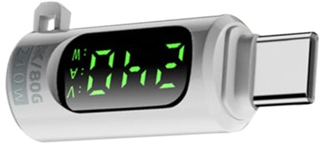 USB-C-Tester | Adapter für digitale Kabel, Schnellladung 240 W 40 Gbps USB-Adapter mit digitalem Display für Laptop, Kopfhörer, PC, Gamepad