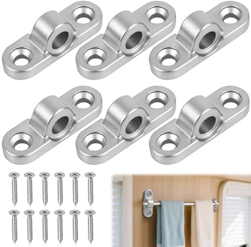 BSTDAYEVER Œillet pour Auvent Œillets Fixation Murale en Acier Inoxydable | 6Pcs Œillet D'auvent pour Auvent de Caravane pour Caravane Camping Car Tente Camping avec Vis
