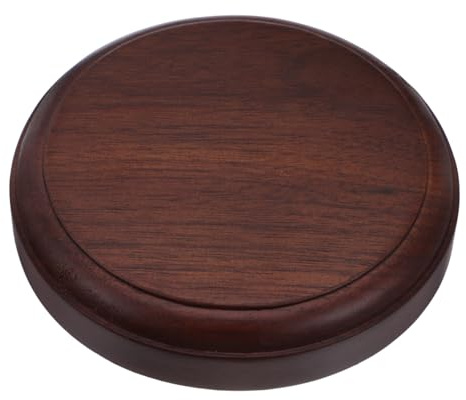 CLISPEED Holzsockel Rund 3.94 X 3.94 X 0.79In Massives Holz Podest Stabiler PflanzenstäNder FüR Bonsai Vasen Figuren NatüRliche Holzmaserung Eleganter BlumentopfstäNder FüR Innenbereiche