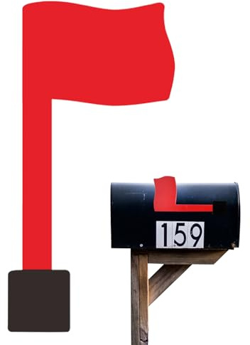Hiemible Rote Fahne Für Briefkasten - Acryl Außen Rot Briefkasten Flagge | Alarmanlage Für Brief Haus Außenbereich Bauernhaus | Ziegelwand Pfosten Montage