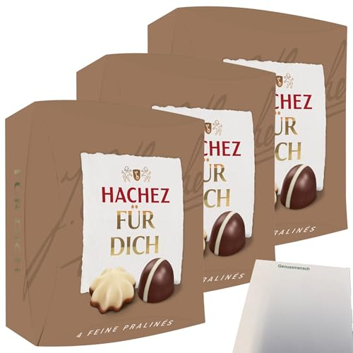 usy Bundle für Hachez Schokolade Pralinenmischung Für Dich 3er Pack (3x40g Packung) + usy Block