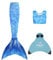 Meerjungfrauenschwanz mit Monoflosse und bauchfreiem Top zum Schwimmen und als lustiges Kostüm Geeignet für Jungen und Mädchen Gr. Alter 6-7, Frozen Aqua
