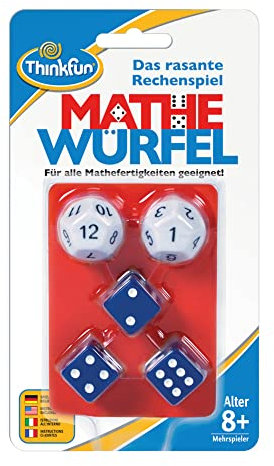 ThinkFun - 76317 Mathe Würfel - Spielerisch die Mathenote verbessern. Alle Rechenarten sind erlaubt, Aber Nicht Pflicht. Mit pratkischem Mitnahmebeutel.