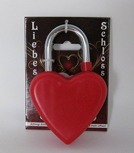 Liebesschloss Schloss rotes Herz Liebe Freundschaft zum Beschriften geeignet