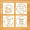 Artisan Brot Set: 25,4 cm rund Banneton Blotform Proofing Korb aus Natur-Rattan Schaber, Leinenfutter und 4 europäischen Brotschablonen StencilGroup2 weiß