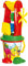 Bino Sand-Spielzeug-Set, Sandsachen, (Sandkastenspielzeug 12-teilig, für Kinder ab 12 Monaten, aus hochwertigem Polypropylen, ideal für den Sandkasten oder Strand, Maße ca. 42x17x17 cm), Mehrfarbig