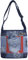 Sunsa Damen Tasche. Umhängetasche aus recycelte Jeans Canvas und Leder. Hobo Jeanstasche. Nachhaltige Schultertasche. Vintage Crossbody Damentasche. Taschen für Sie/Ihn (rot blau)