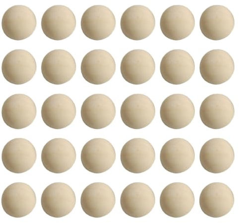 Supvox 30 Stücke Halbe Holzperlen zum Bemalen 30mm DIY Weihnachtsdekoration Bastelbedarf Naturholz Unbehandelt Hellgelb