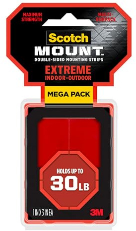 Scotch Extremely Strong Mounting Strips (Mega Pack: 48 Strips) 2.54 cm x 7.62 cm Each - Holds Up To 13,6 kg