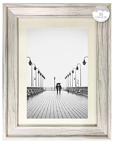 Design Group Bilderrahmen aus Styrol im Shabby-Chic-Stil, A4, Weiß