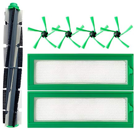 TeKeHom Zubehör-Set für Vorwerk Kobold VR200 VR300, RV20 RV30 Ersatzteile 4 Seitenbürste & 2 Hepa Filter & 1 Rollenbürste für Staubsauger (7 in 1)