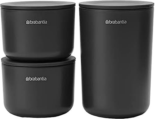 Brabantia Aufbewahrungsboxen Set 3 Stück dunkelgrau