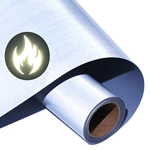 KEGUMINGX Reflective Heat Transfer Vinyl Gray Reflection HTV Vinyl Rolls Pack 12 Inch x 5 Feet Iron on Vinyl for T-Shirts DIY Design, Silhouette Cameo for Heat Press Machine