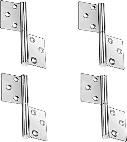 YZSZ 4 Pezzi Cerniere Rimovibili in Acciaio Inossidabile Cerniera a Bandiera per Porta cerniere a testa pieghevole Cerniere Acciaio Inox Pesanti Ideali forte e robusto Uso Interno ed Esterno d'argento