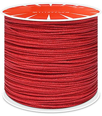 Anawakia Nylonband Kordel Nylonschnur 100 m x 0,8 mm Nylon Trim Kordel Nylon-Handstrickschnur-Sickenfaden für DIY Halskette Schmuckherstellung (Rot)