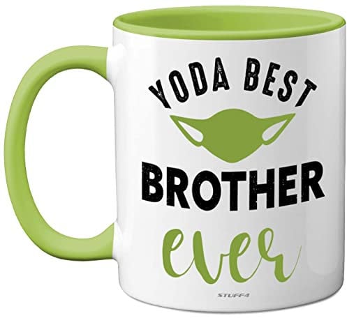 Stuff4 Yoda Best Mug - Brother Gifts from Brother Sister, 11oz Ceramic Dishwasher Safe Coffee Mugs - Perfect for Birthday, Christmas Day, Secret Santa, Borther Birthday Gifts, Cup Made in The UK