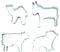 BekkiB - 4er-Set „Tiere“ - Ausstechformen Kamel, Esel, Kuh, Schaf - Ausstecher aus Edelstahl sind spülmaschinengeeignet - 2064