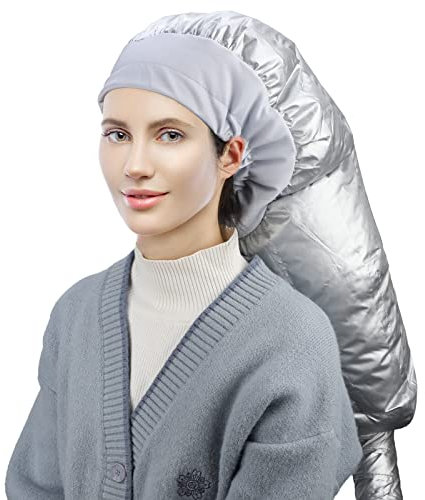 Segbeauty Trockenhauben für Haare, Helm-Trocknung Kappe Salon, Motorhauben-haartrockneraufsatz, Haarkappe für Stylen, Locken, Lange Haare, Haarhaube für Schnelles Trocknen zu Hause, Silber