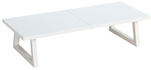 TEAMIX 61 cm (24 Zoll) Monitorständer, weißes Holz und Stahl, Computer-Monitorständer mit Stauraum, Laptop, PC, Druckerständer für Desktop, Büro, Schreibtisch-Organizer