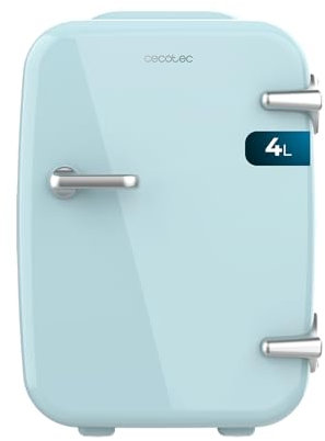 Cecotec Mini Nevera Bolero MiniCooling 4L Habana Light Blue, Funcionamiento 12V-220V, Compatible coche y caravanas, Función enfriamiento y calentamiento, Rango temperatura 5-65º, Transporte fácil