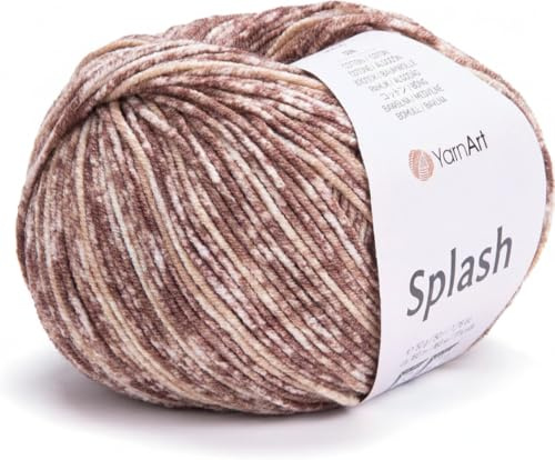 YarnArt Splash Variegated Sport Yarn - 55% Cotton 45% Acrylic 1 Skein/Ball 50g 174yds Soft Cotton Yarn for Amigurumi (945)