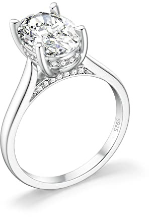 SEVENWELL Women Silver Ring Wedding Engagement Rings Band