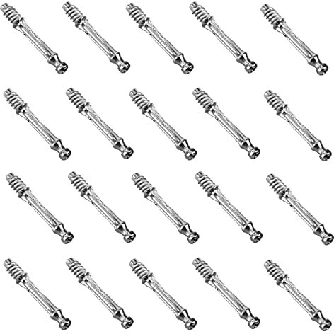 TERF® M6 X 45mm Cam Fixing Dowel Screw M6 (6mm) X 45mm Flat Pack Furniture Fixing Joint Connector Bolt for Wardrobe Drawer Closet Bed Cabinet Cupboard Professional Carpenters Use - Pack of 20