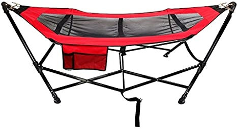 NEWCES Tragbare Hängematte, tragbar, einfach zusammenklappbar, einzelne Hängematte, Reise, Strandbett, Lounge-Stuhl, Hängematte, Balkon, Schaukelbett for Rucksacktouren am Strand