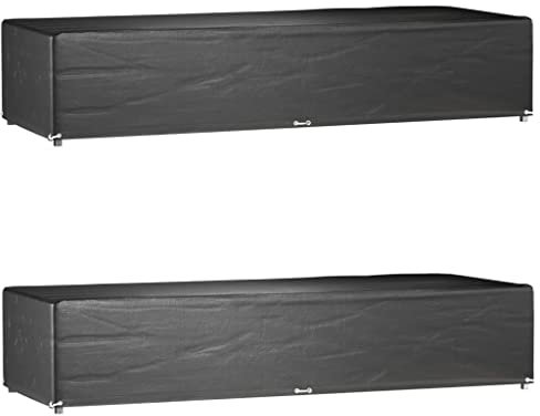 vidaXL Fundas para tumbonas 2 uds 12 Ojales Polietileno 205x75x40 cm