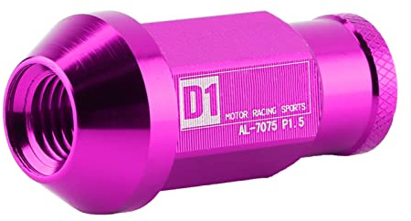 Radmutter, M12 X 1,5 Aluminium, Verschleißfest, Stilvolles Dekor, Autoreifenschraube, Rennrad, Aluminiummutter, Autoradschrauben, Ersatz für Automobil (Lila)