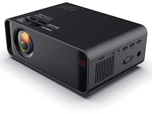 W80 on-Screen Projector 720p 3D Portable high-Definition LCD Projector Black Home Theater 150-inch Projector lamp Life 30 000 Hours Compatible with Video Games