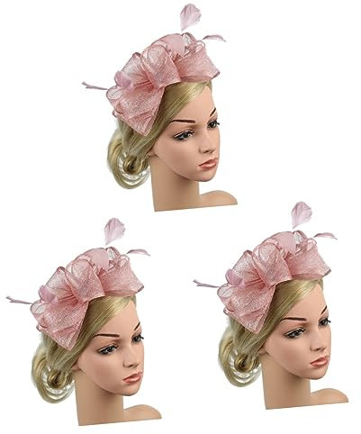 FRCOLOR 3 Pièces chapeau dames cerceau de cheveux femme casquettes pour femmes mariage Bandeau tiare cerceau de gaze accessoires de cheveux pour femmes la plume couvre-chef membre voyage